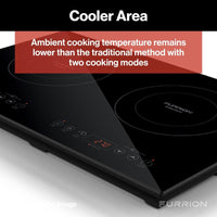 Furrion 21" Black Glass 2-Burner RV Induction Cooktop  • FIH21G2A-BG