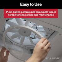Furrion RV Roof Vent Fan with Lid Install Kit - 14" White  • FVF14D90R6A-PW-AM
