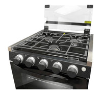 Greystone Gas RV Range - 12V, 17" Black with Stainless Steel   • CF-RV17B