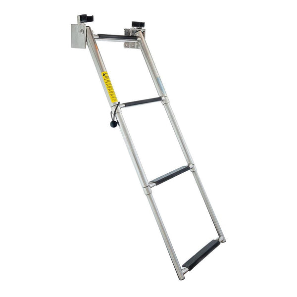Garelick 34-1/2" Stainless Steel 4-Step Telescoping Transom Ladder  • 19684