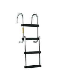 Garelick 43" Stainless Steel 4-Step Folding Pontoon Hook Ladder with Deck Mounting Cups  • 12350-21