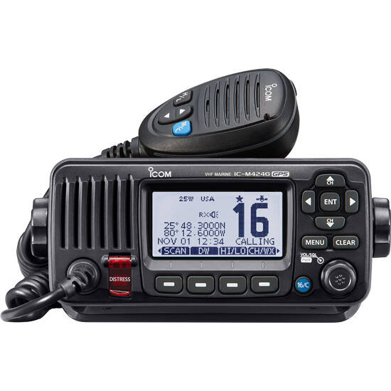 Icom Fixed Mount VHF with GPS,  Black  • M424G BLACK
