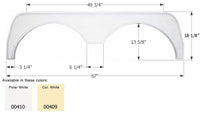 Icon 67"L x 18-1/8"H (13-5/8" Arch Heigh) Polar White Tandem Fender Skirt  • 00410