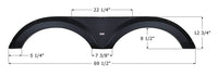 Icon 69-1/2"L x 12-3/4"H (8-1/2" Arch Heigh) Black Tandem Fender Skirt for Jayco Eagle  • 14255