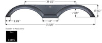 Icon Tandem Fender Skirt for Heartland/Torque, Black, 71-5/8" L x 10-1/2" H  • 14895