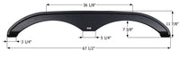 Icon Tandem Fender Skirt for Pacific Coachworks/Powerlite, Black, 67-1/2" L x 11-7/8" H  • 15404