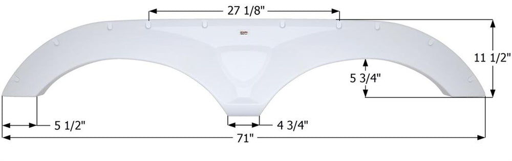 Icon Tandem Fender Skirt for Palomino/Sabre/KZ, White, 71" L x 11-1/2" H  • 14771