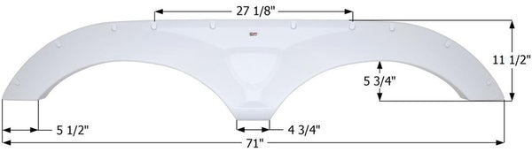 Icon Tandem Fender Skirt for Palomino/Sabre/KZ, White, 71" L x 11-1/2" H  • 14771