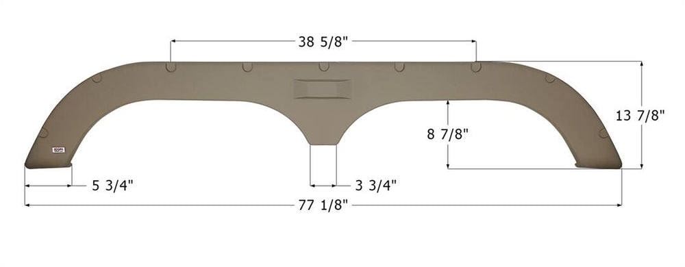 Icon 77-1/8"L x 13-7/8"H (8-7/8" Arch Heigh) Gray Tandem Fender Skirt for Fleetwood Prowler/Regal/Terry Quantum/Terry LX Model  • 01531