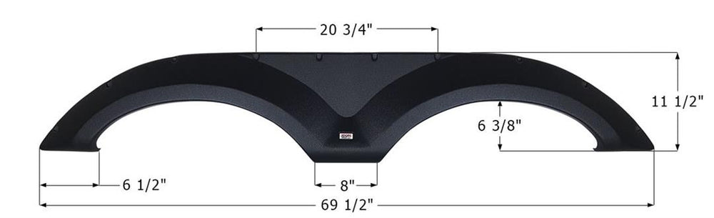 Icon Forest River Tandem Fender, Black, 69-1/2" L x 11-1/2" H  • 14183