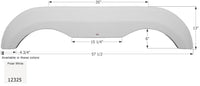 Icon 57-1/2"L x 13"H (6" Arch Heigh) Polar White Tandem Fender Skirt for Award Model  • 12325