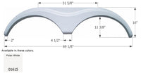 Icon 69-1/8"L x 16"H Polar White Tandem Fender Skirt for Heartland Big Country/Bighorn/Cyclone/Landmark/Razor/Sundance/Trail Runner/Gateway  • 01615