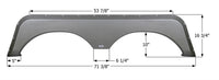 Icon 71-3/8" x 16-3/4" Metallic Gray Tandem Fender Skirt,  Jayco Flight/Jay Flight G2/Jay Flight Bungalow/Qwest/Octane ZX/Recon ZX/Designer Model  • 01625