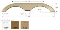 Icon 72-3/8"L x 13"H (8-1/8" Arch Heigh) Taupe Tandem Fender Skirt for Keystone Laredo/Challenger  • 01672