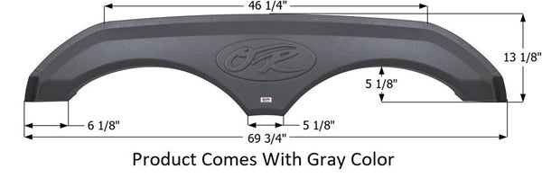 Icon Open Range Tandem Fender Skirt, Gray, 69-3/4" L x 13-1/8" H  • 14912