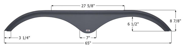 Icon Pilgrim Tandem Fender Skirt, Grey, 65" L x 8-7/8" H  • 14144