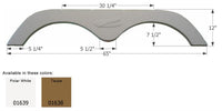 Icon 65"L x 12"H (7-1/2" Arch Heigh) Taupe Tandem Fender Skirt for R-Vision Travel Trailer  • 01638