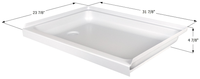 Icon Shower Pan, Rectangle, 31-7/8" Length x 23-7/8" Width x 4-7/8" Depth, Left Hand Drain, Polar White  • 15237