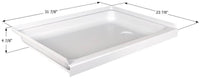 Icon Shower Pan, Rectangle, 31-7/8" Length x 23-7/8" Width x 4-7/8" Depth, Right Hand Drain, Polar White  • 15238