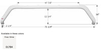 Icon 71-1/4"L x 16"H (12-3/4" Arch Heigh) Polar White Tandem Fender Skirt for Sunline Travel Trailer  • 01784