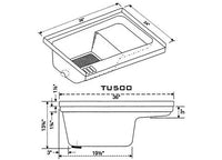 Icon Sit in Step RV Bath Tub with Left Hand Drain - Colonial White  • 00473
