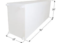 Icon 54 Gallon Fresh Water Tank w/ 1/2" Fittings, 51"L x 20"W x 13"H  • 12716