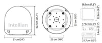 Intellian i5 24.7" Dia. White TV Antenna System with Control Unit and 49' RG6 Cable for All Americas  • B4-509AA