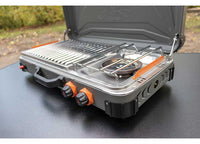 Kuma Outdoor Gear Grill & 1-Burner Propane Camp Stove â€“ Graphite/Orange  • 871-KM-GBPS-GROR
