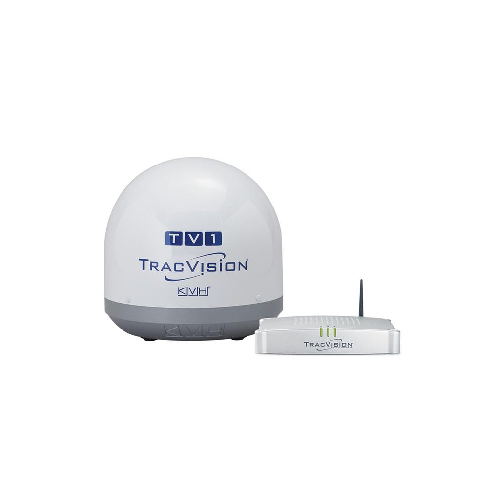KVH TracVision TV1 13.5" Dia. White TV Circular Antenna System with 50' RG6 Cable for North America  • 01-0366-07