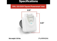 Furrion Square Powersmart Inlet - 50A, 125/250V, White  • 2021123647