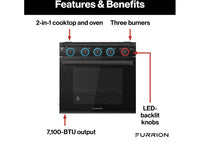 Furrion 2-in-1 RV Gas Range Oven - 21" Black with Stainless Steel Handles  • 2021149019