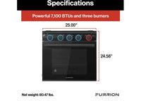 Furrion 2-in-1 RV Gas Range Oven - 21" Black with Stainless Steel Handles  • 2021149019
