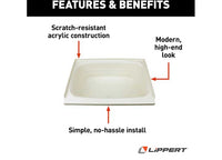 Lippert Bathtub with Center Drain; 24" x 36", Parchment  • 209369
