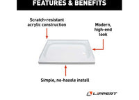 Lippert Shower Pan with Right Drain; 24" x 40", White  • 210379