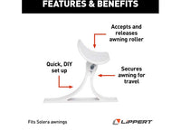 Lippert Solera Awning Roller Cradle Support, White  • 289373