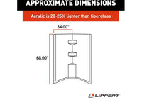 Lippert Neo Angle Shower Wall Surround; 34"x 34"x 68" - Slate, Parchment  • 306203