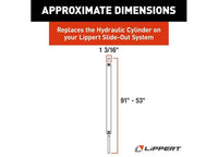 Lippert 53" Hydraulic Cylinder with 38" Stroke; 1-1/2" Bore; 3/4"-10 Thread  • 342328