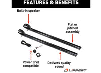 Lippert Solera Speaker Head Power Hardware Kit for Flat Awnings (69" Arms) Black  • 351396