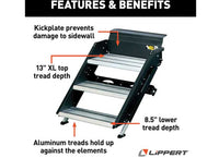 Lippert Solid Step Premium RV Steps - 26" Triple  • 791572