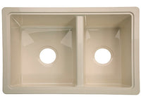 Lippert Plastic Parchment Drop-In Rectangular Double Bowl Kitchen Sink (25"L x 17"W)  • 809029