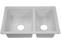 Lippert Plastic White Drop-In Rectangular Double Bowl Kitchen Sink (25"L x 17"W)  • 809030