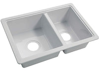 Lippert Plastic White Drop-In Rectangular Double Bowl Kitchen Sink (25"L x 17"W)  • 809030