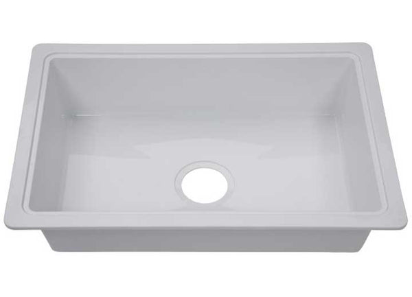 Lippert RV Single Kitchen Galley Sink - 25" x 17" x 6.6" White ABS Plastic  • 809032