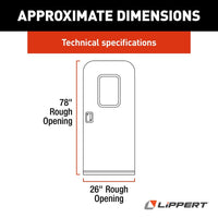 Lippert Right Hinge RV Radius Entry Door with Screen Door - 26" x 78", Polar White  • V000381471