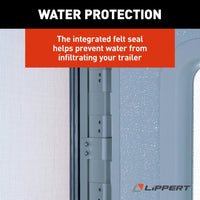 Lippert Right Hinge RV Radius Entry Door with Screen Door - 26" x 78", Polar White  • V000381471