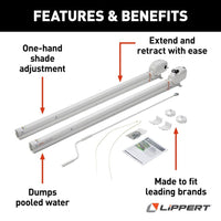 Lippert Solera 1500 Series Universal RV Awning Arms & Hardware Kit - 69" White  • 434728