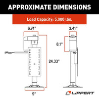 Lippert Ground Control 3.0 Automatic 5th Wheel RV Leveling System Rear Hall Effect Jack - Left Leg  • 305339