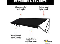 Lippert Power & Hybrid 10'W x 8'Ext. Black Vinyl Hybrid RV Patio Awning Roller Assembly & Black End Caps  • V000211447