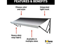 Lippert Power & Hybrid 21'W x 8'Ext. Black Fade Vinyl Hybrid RV Patio Awning Roller Assembly & Black End Caps  • V000211531