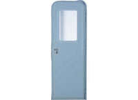 Lippert RV Entry Door - Radius, Right Hand Orientation, 28"W x 72"H, Polar White w/White Window Frame  • V000381472